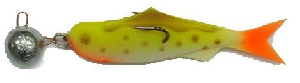 Рыбка поролоновая оснащённая двойником  8 см (цвет 5) 116-3054