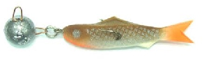 Рыбка поролоновая оснащённая двойником  8 см (цвет 1) 116-3050