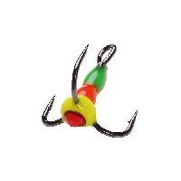 Крючёк-тройник Lucky John Scandi цвет GRY/18 светонакопительный Крючёк-тройник Lucky John Scandi цвет GRY/18 светонакопительный