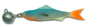 Рыбка поролоновая оснащённая двойником  8 см (цвет 2) 116-3051