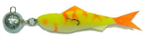 Рыбка поролоновая оснащённая двойником  8 см (цвет 4) 116-3053