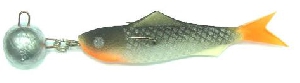 Рыбка поролоновая оснащённая двойником  10 см (цвет 0) 116-3055